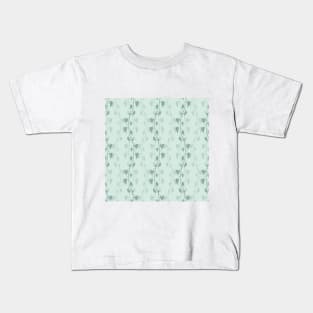 Blue-Green Ivy Branches Pattern Kids T-Shirt
